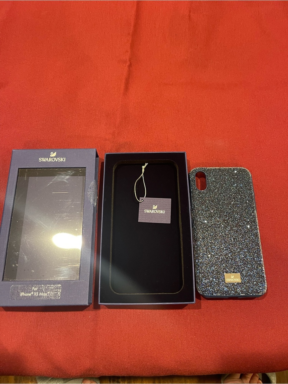 Swarovski Glitter Crystal Phone Case in Blue& Silver Sparkle